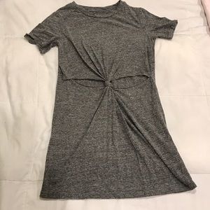 Heather gray stomach cut out mini T shirt dress